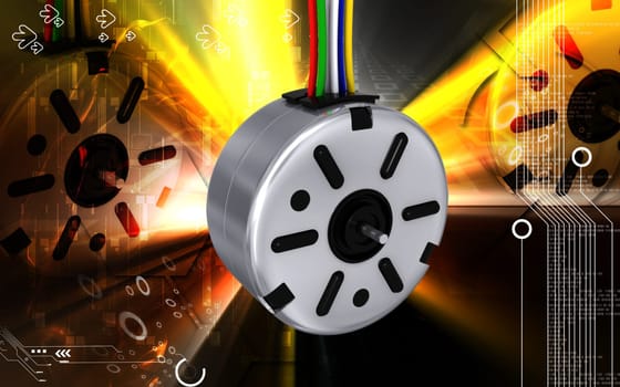 Digital illustration of electric stepper in colour background
