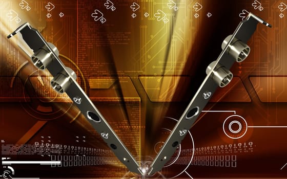 Digital illustration of video capture card in colour background