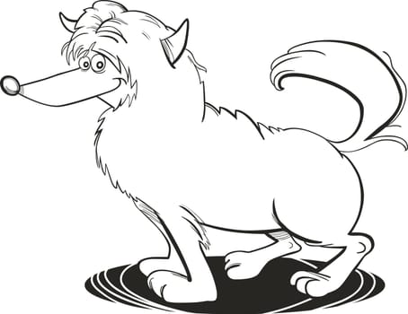 illustration of Shaggy dog for coloring book