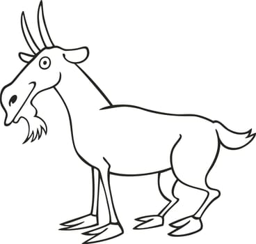 illustration of Funny goat for coloring book