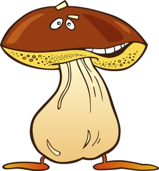 Cartoon illustration of funny mushroom