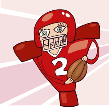 Cartoon illustration of footballer girl