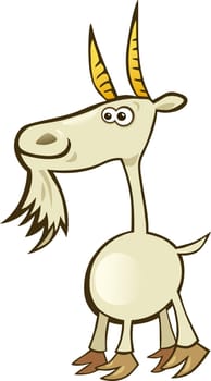 Cartoon illustration of funny goat
