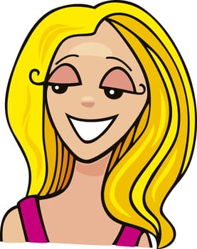 cartoon illustration of cute blonde girl