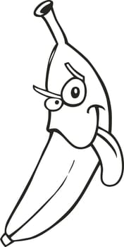 illustration of Funny banana for coloring book