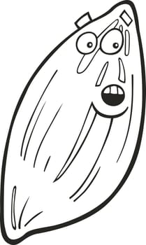 illustration of Cartoon almond for coloring book