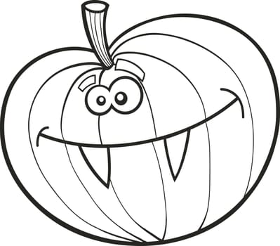 illustration of Funny halloween pumpkin for coloring book