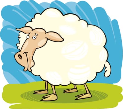 Cartoon illustration of farm sheep