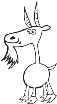Cartoon illustration of funny goat for coloring book
