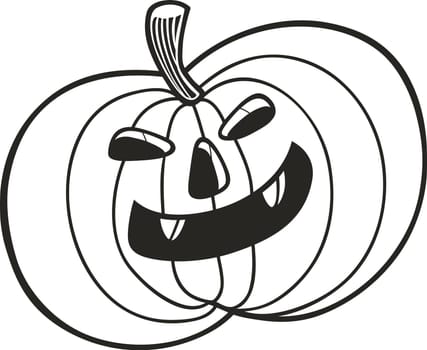 cartoon illustration of Halloween pumpkin for coloring book