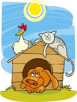 Illustration of Happy farm animals