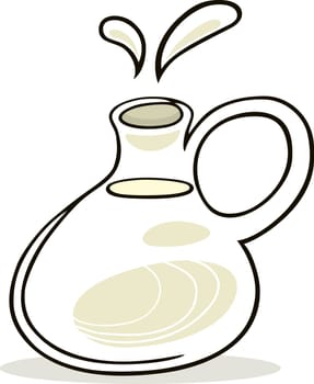 illustration of pot with milk