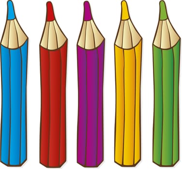 illustration of color crayons