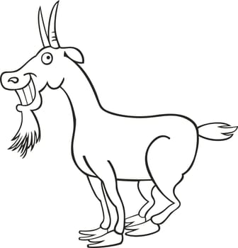 Illustration of funny Goat for coloring book
