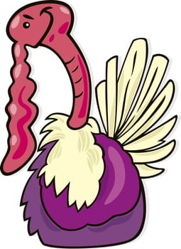 Cartoon illustration of funny turkey