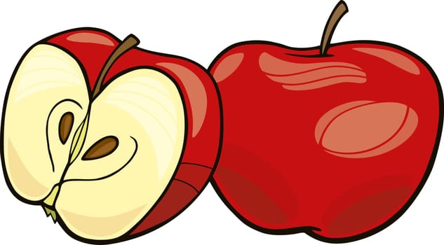 illustration of juicy red apples