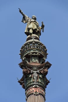 Columbus Monument is one of the most famous statues in the city of Barcelona (Spain)