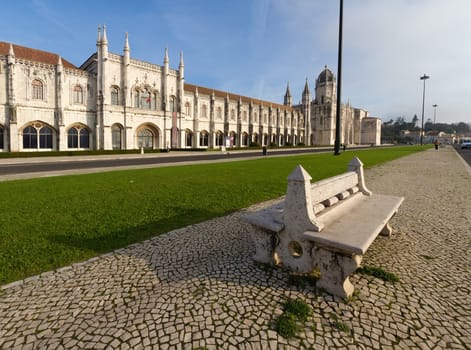 The Jeronimos Monastery of Santa Maria de Belém, is located in the suburb of Belém, Lisbon.