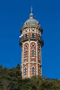 Water tower Tibidabo Barcelona Spain, old water tanks.