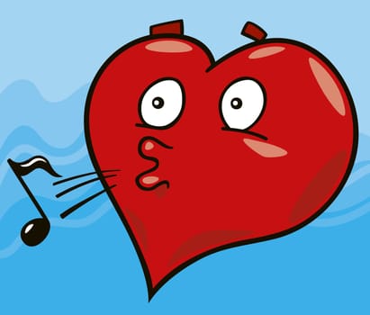 cartoon illustration of laidback heart