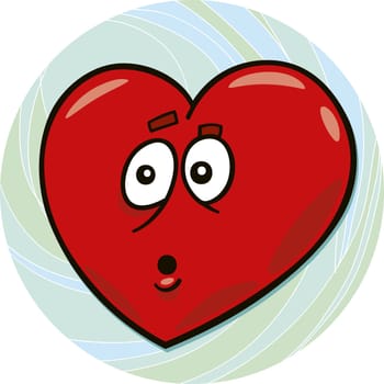 cartoon illustration of startled heart