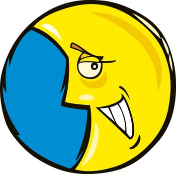 Cartoon illustration of funny moon