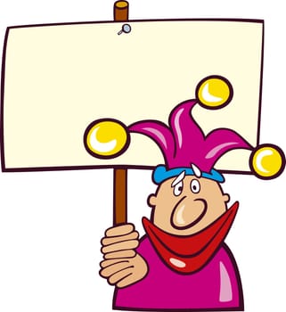 Illustration of Funny Jester with Board