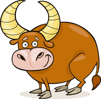 Cartoon illustration of zodiac taurus