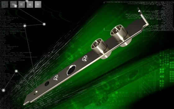 Digital illustration of video capture card in colour background