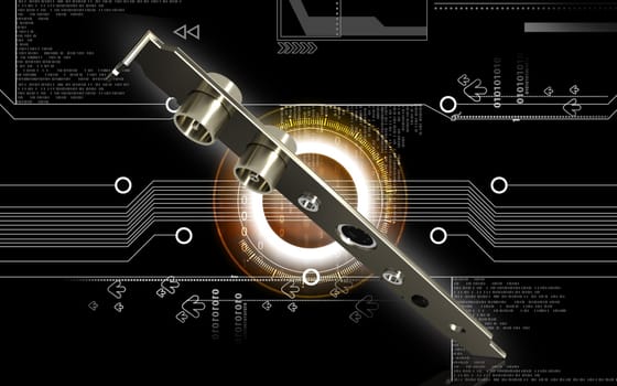 Digital illustration of video capture card in colour background