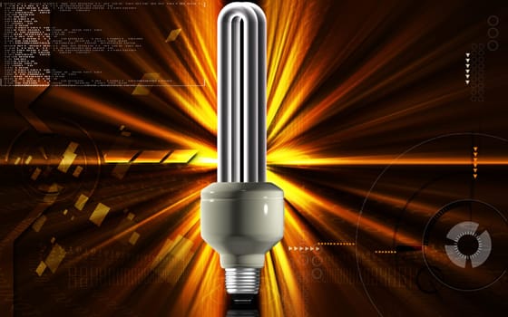 Digital illustration of a CFL light in colour background
