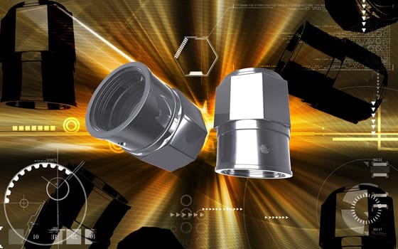 Digital illustration of Valve caps in colour background