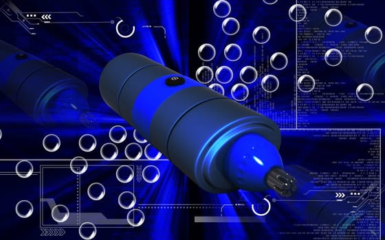 Digital illustration of nose and ear trimmer in colour background