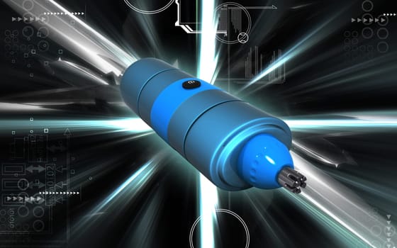 Digital illustration of nose and ear trimmer in colour background