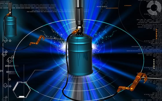 Digital illustration of air grease pump in colour background