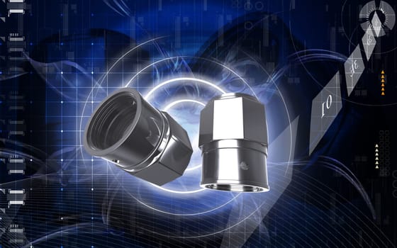 Digital illustration of Valve caps in colour background
