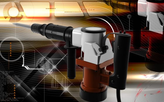 Digital illustration of electric breaker in colour background