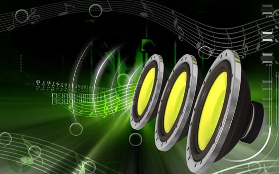 Digital illustration of car stereo in colour background