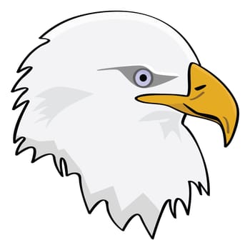 Cartoon illustration of the head of an eagle
