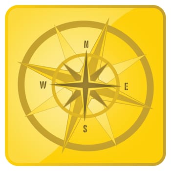 Glossy illustration of a square icon for directions, maps, etc