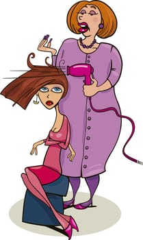 Illustration of mother and daughter