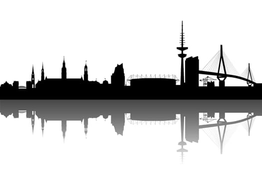 Hamburg silhouette abstract