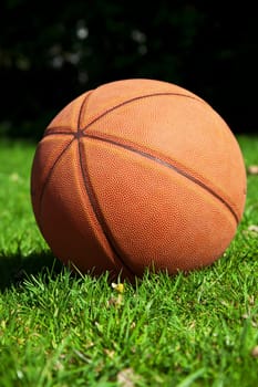 Worn out basket ball left in park