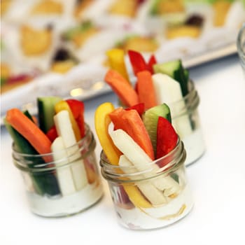 Vegetable dip or tapas - square - close-up
