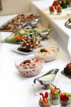 Sumptuous buffet of tapas and vegetables -vertical