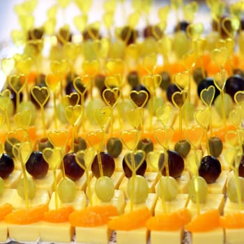 Cheese - Appetizers at the buffet - Close-up - Square