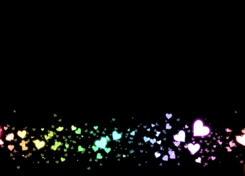 great illustration of glowing  love heart symbols