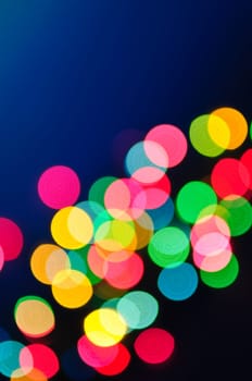 Out of focus multicolored Christmas light background