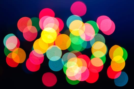 Out of focus multicolored Christmas light background