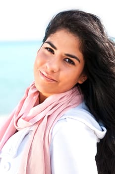 Portrait of beautiful smiling native american girl